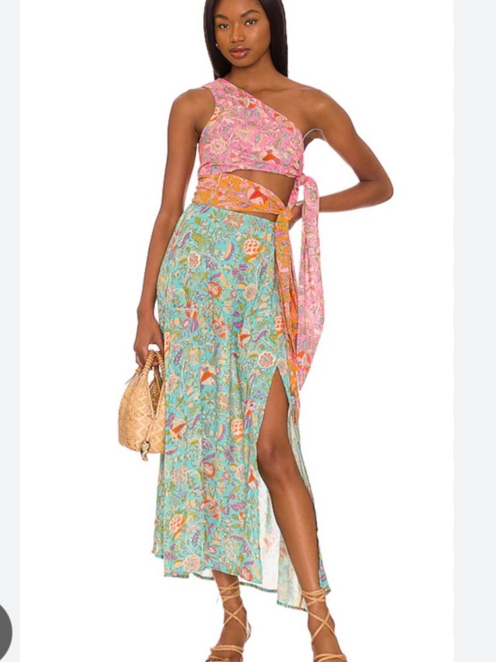 PAISLEY WESTERN SIDE-TIE DRESS